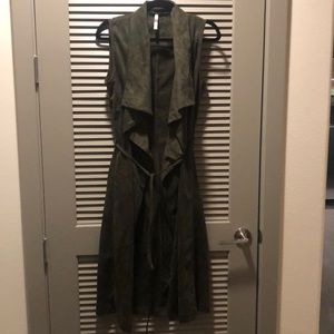 Seude sleeveless long vest